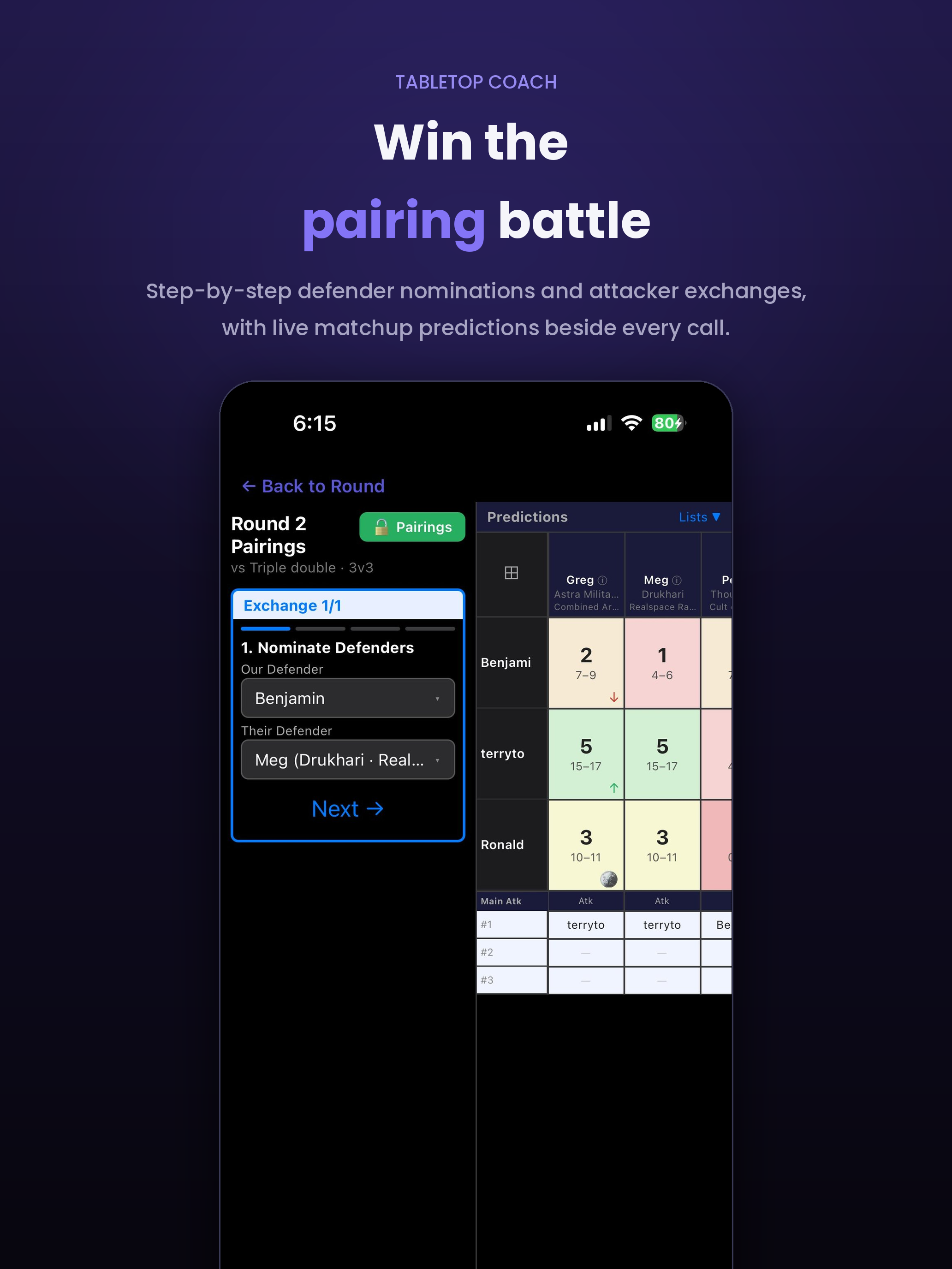 Win the pairing battle